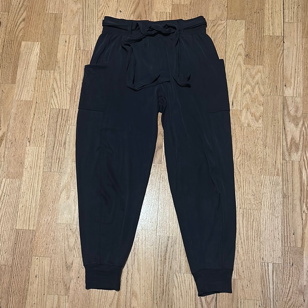 Chic Black Drawstring Pants